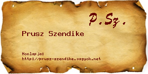 Prusz Szendike névjegykártya